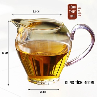 Tống thủy tinh dáng tròn trong suốt quay tím tinh tế - dung tích 40ml