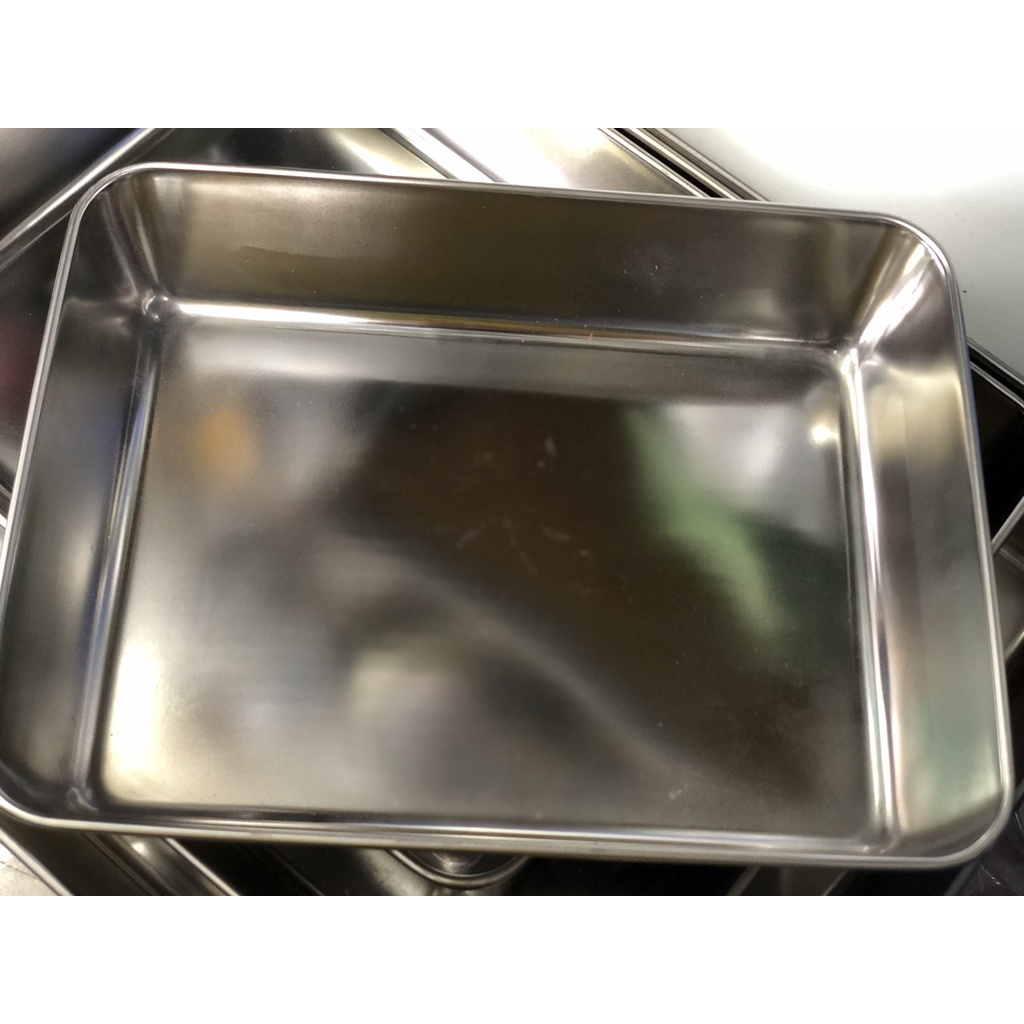 Khay đựng thức ăn chữ nhật inox 304 - khay sâu lòng dày dặn đựng đồ ăn nhiều kích thước tiện dụng.