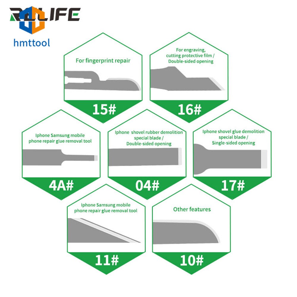 Rl-101b 8 Trong 1 Keo Tẩy Dao Bo Mạch Chủ BGA Chip Keo Làm Sạch Cạo Pry Dao DIY Thêu Sò Thủ Công Khắc Lưỡi