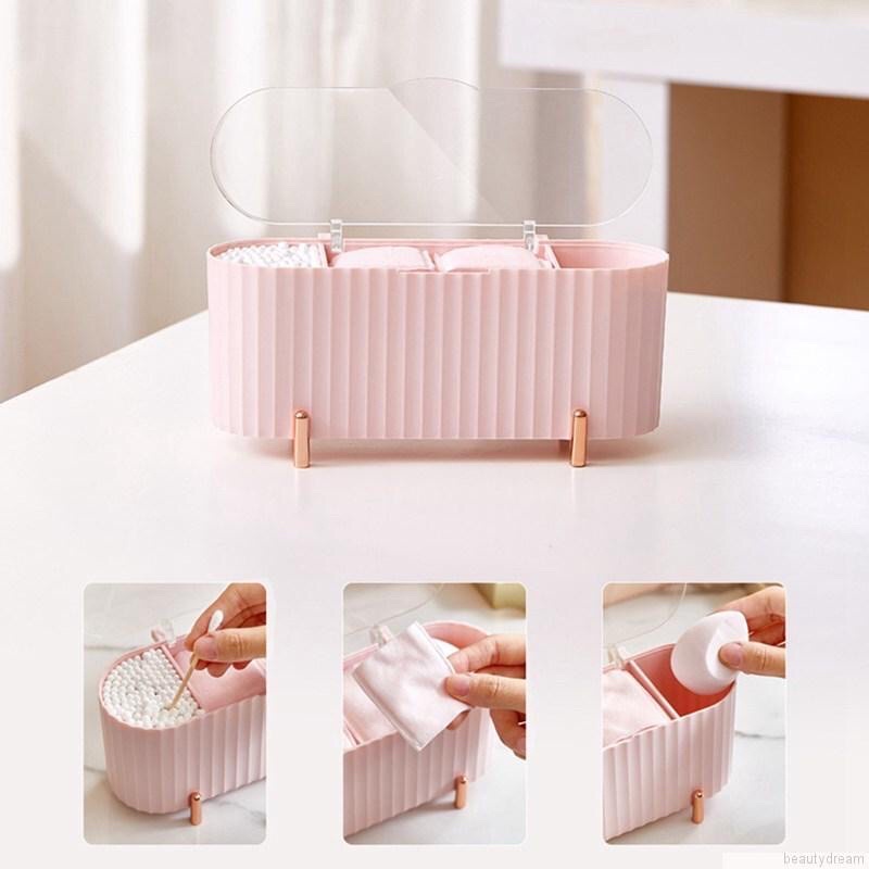 Hộp đựng bông tẩy trang chia ngăn tiện dụng