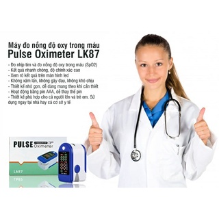 Máy đo nồng độ oxy Spo2 trong máu và nhịp tim dạng kẹp ngón tay LK87 đo tex nhanh chính xác