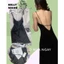SX857 - váy ngủ lụa cổ đổ 2 dây có dây điều chỉnh sau lưng - KellyWang
