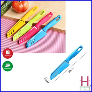 Dao inox không gỉ gọt hoa quả có nắp nhựa bằng chất liệu PP { H }
