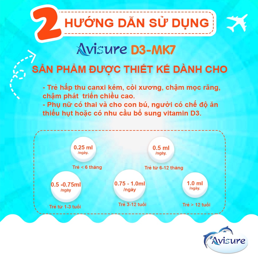Ảnh Vitamin D3 K2 tinh khiết Italia Avisure D3MK7 giúp bé cao lớn, ngủ ngon 20ml 3