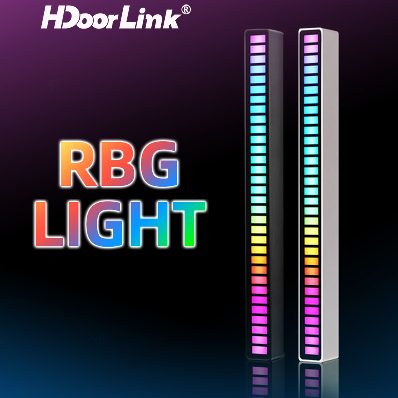 Thiết bị nhận tín hiệu âm thanh HDOORLINK RGB 32 Bit có đèn led nhiều màu sắc điều khiển bằng giọng nói tiện lợi