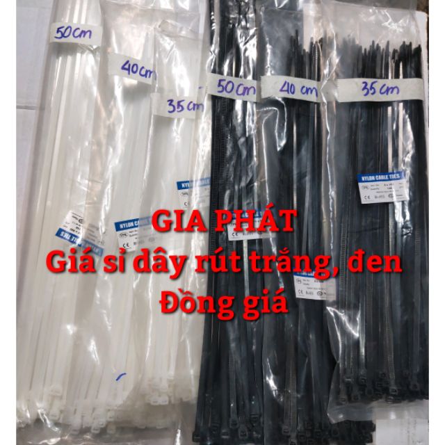 GIÁ SỈ] Dây rút nhựa Trắng, Đen 35cm, 40cm, 50cm BẢN LỚN 5LY (BỊCH 80 ...