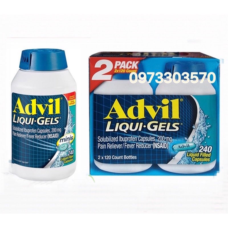 Advil liqui gels 120 viên có thành phần chính gì?
