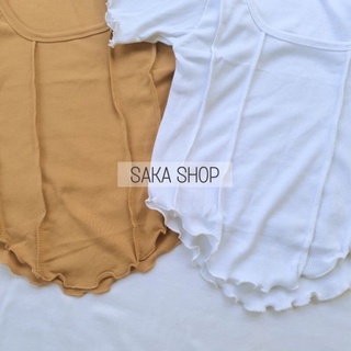 Áo thun croptop tay ngắn cổ vuông tôn dáng