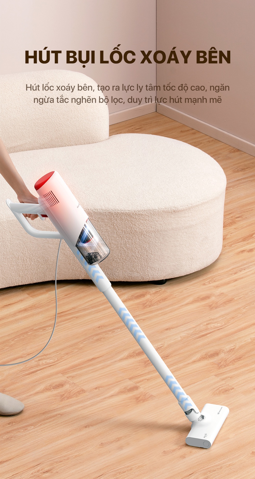 Deerma DX300 làm sạch sàn