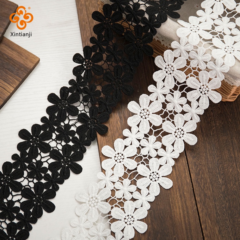 1 Sân Ren Tinh Tế Cotton Thêu Ruy Băng Chất Lượng Tốt Ren Viền Cho Đầm May Quần Áo Trang Trí Phụ Kiện Mỗi Sân