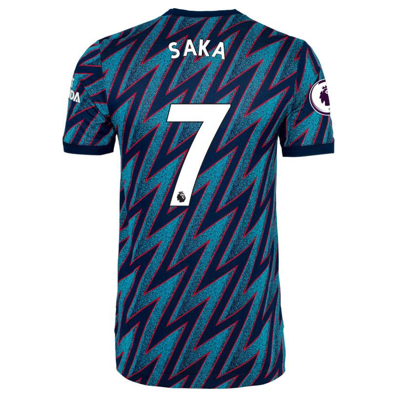 Áo bóng đá Arsenal F.C. mùa 2021/2022 - Thiết kế Loose Tee, in hình các cầu thủ như Aubameyang, Saka, Lacazette, Rowe và Tierney