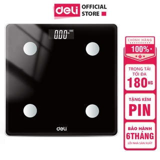 Cân điện tử sức khỏe Deli - Thiết kế mới, Màu đen sang trọng - E86120