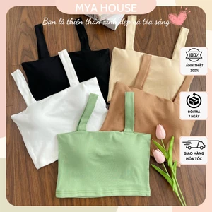 Áo Croptop Hai Dây Bản To Dễ Phối Đồ Mặc Đi Chơi