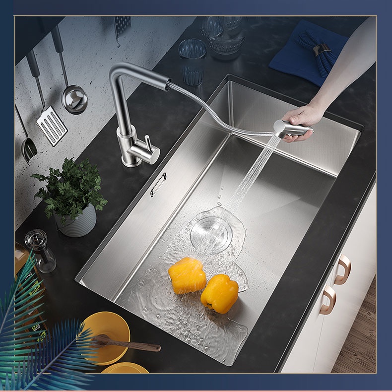 Bồn chậu rửa chén bát một hố inox 304 kích thước 76x42cm, bồn rửa bát ...