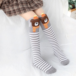 Vớ cotton dài tới gối in hình động vật dễ thương dành cho bé gái