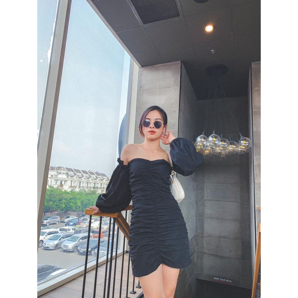 ĐẦM TRỄ VAI NHẤN THÂN 2 MÀU - SISI DRESS