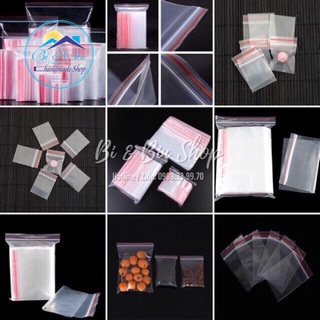 100 Cái Túi Zipper / Ziplock Chỉ Đỏ Dẻo Dày Nhiều Kích Cỡ Đa Dạng Thông Dụng - Bi & Bin Handmade Shop