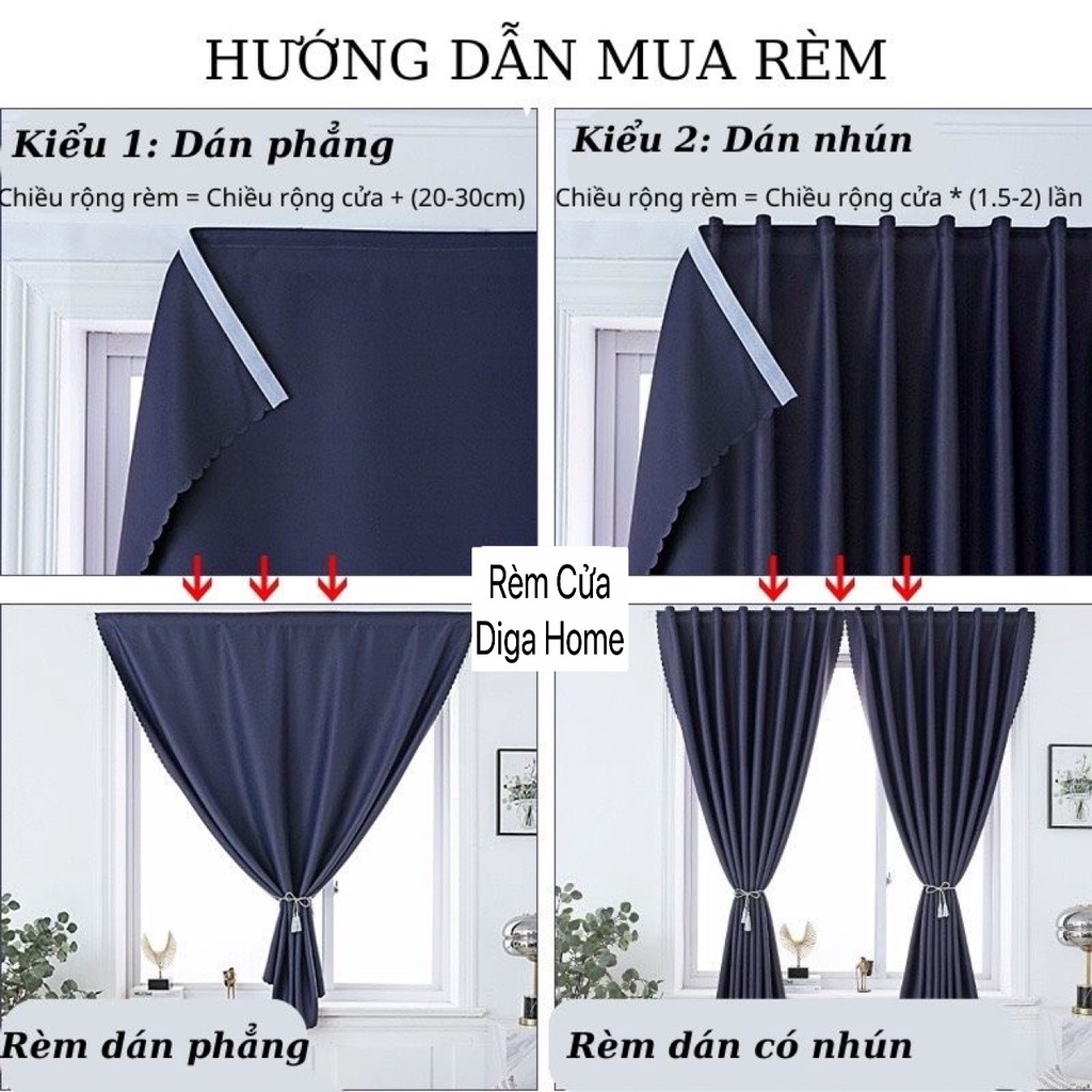 Rèm Dán Chống Nắng-Ánh Sáng,Trang Trí-Không Cần Khoan Vô Cùng Tiện Lợi ...