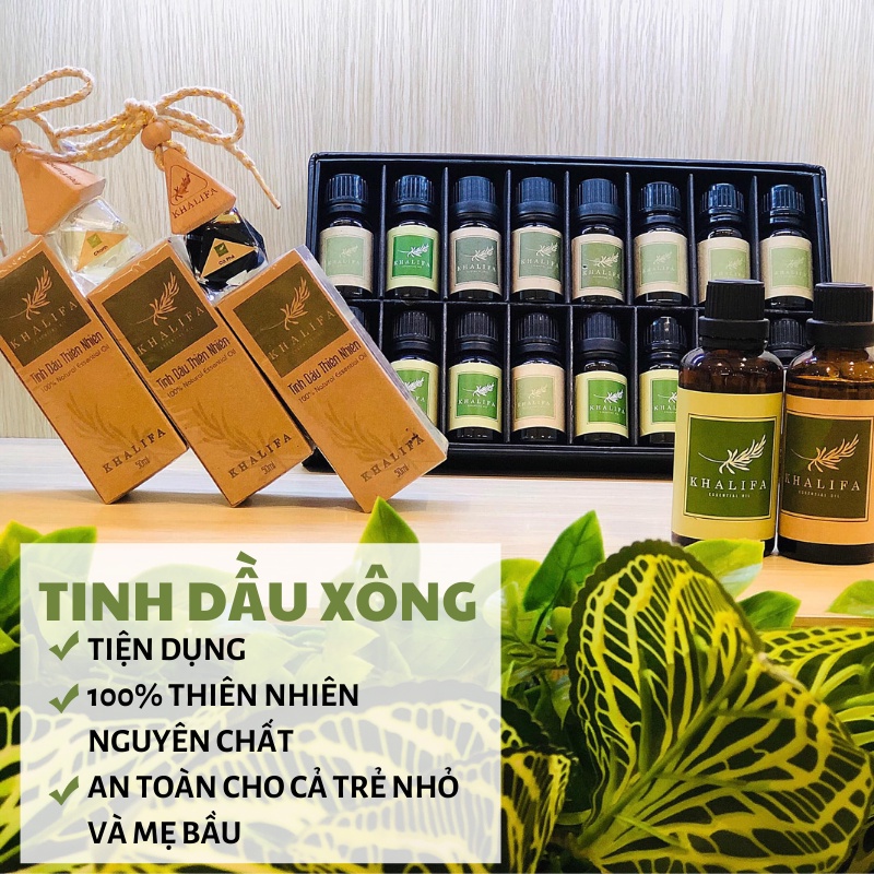 Tinh Dầu Trà Tràm Nguyên Chất Khalifa 50ml Tốt Cho Da Giảm Stress Khử Mùi Chống Say Xe Hàng Chính Hãng