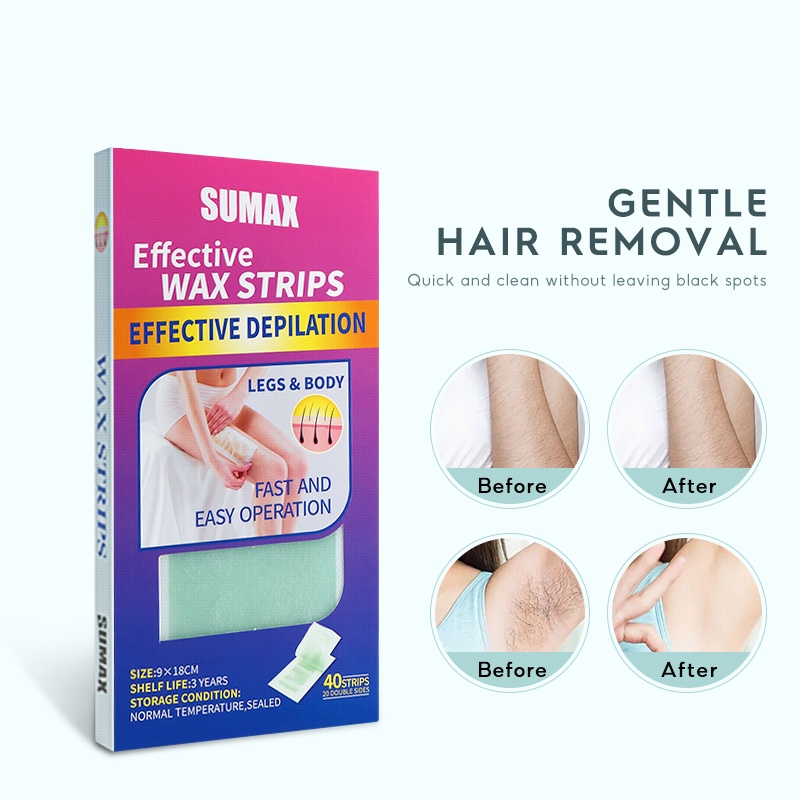 Ảnh SUMAX Sáp tẩy lông body Thành phần dưỡng ẩm, thích hợp để tẩy lông chân/tay/bikini, da nhạy cảm và lông cứng 40pcs 3