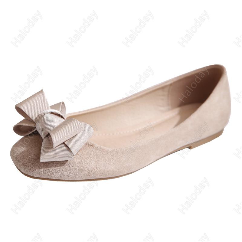 Size lớn 31-44✨2021 Nông Miệng Mũi Vuông Nhẹ Nhàng Giày Dạ Hội Phù Hợp Với Tất Cả Trận Đấu Bằng Cổ Tích Đậu Hà Lan Giày Nơ Nữ Đế Bằng Thoải Mái Kích Thước Lớn Túi