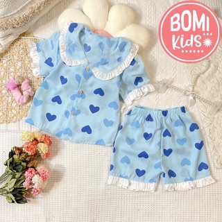 [ 12KG - 31KG] Đồ Bộ Bé Gái Mặc Nhà Pijama Lụa Mango Cộc Tay Cho Bé - Chất Vải Lụa mềm Mịn_BM20