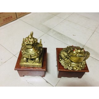 Cặp cóc + tỳ hưu hút tài lộc  vật phẩm phong thuỷ bằng đồng