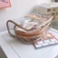 Hộp đựng bút, túi đựng bút khóe kéo viền nâu gấu nâu dễ thương KT 23.7*15