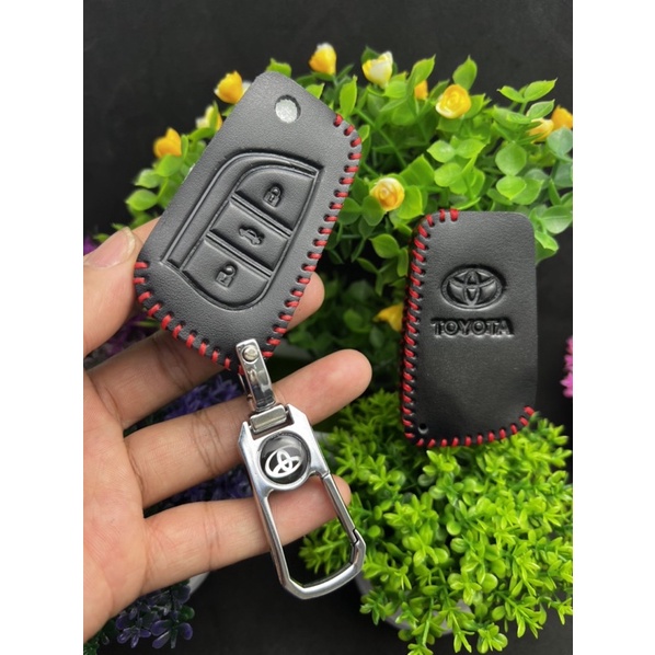 Bao da chìa khoá gập 3 nút Toyota Innova 2022 Yago Atis Rav4 trước 2013 Toy43 toy48 type 1 lưỡi nhọn