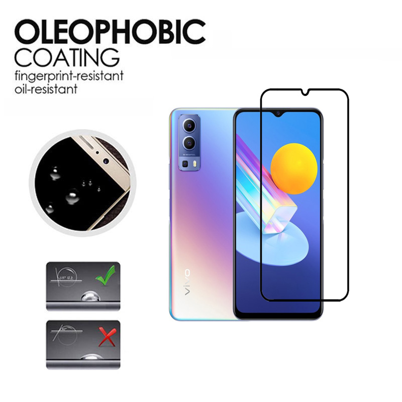 Kính cường lực 2IN1 Vivo Y72 5G Kính cường lực phủ sóng toàn diện cho Vivo Y31 Y30 Y50 V20 2021 V20 SE Pro Y20 Y20i Y20S Bảo vệ màn hình và bảo vệ ống kính máy ảnh