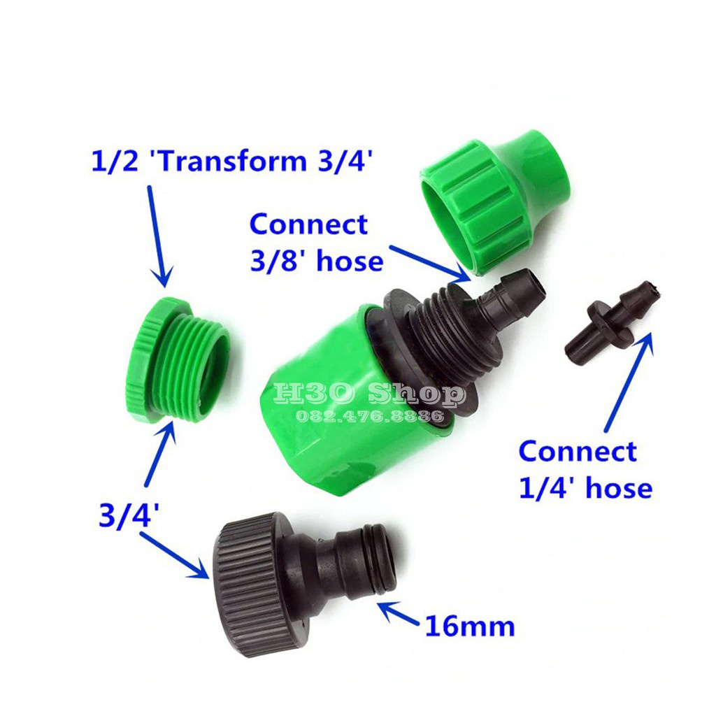 Bộ Nối Nhanh Kèm Khớp Nối Với Vòi Nước Tưới Cho Hệ Thống Tưới- Ống 6-8mm