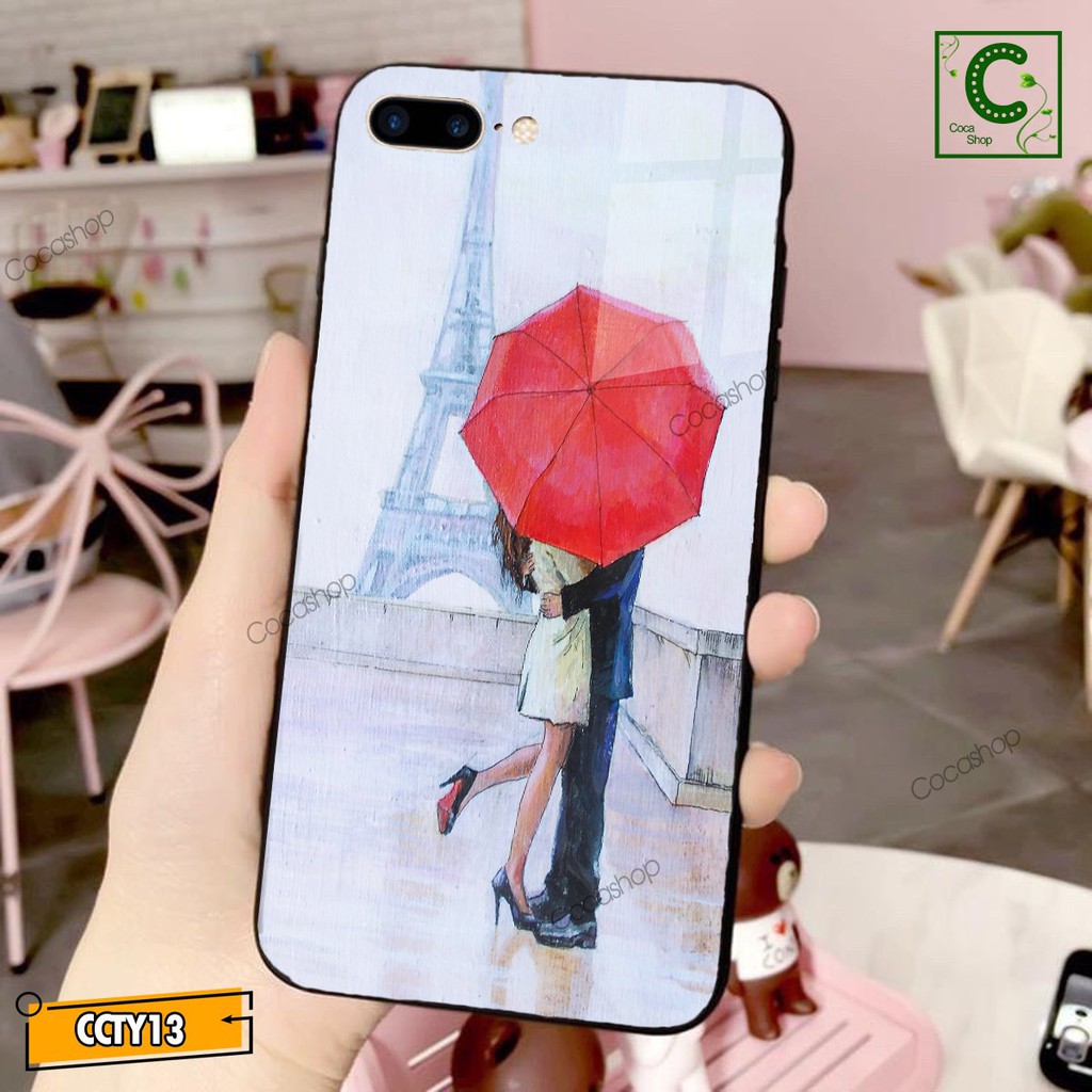 Ốp lưng iphone mặt kính mặt bóng sang trọng - Hạnh phúc có đôi