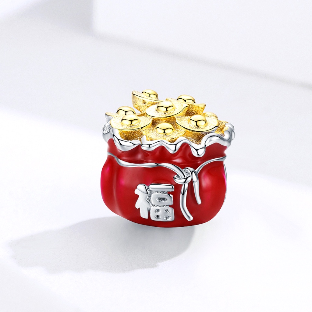 BAMOER Hạt Charm Bằng Bạc 925 Biểu Tượng May Mắn Dùng Làm Vòng Đeo Tay DIY