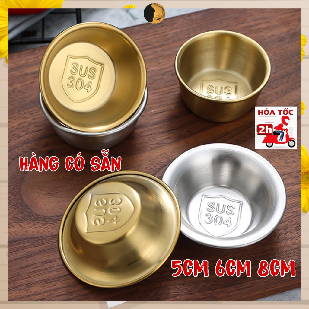 Chén nước chấm TINOX Bát inox nhỏ Cốc vàng đựng dụng cụ y tế spa nước ...
