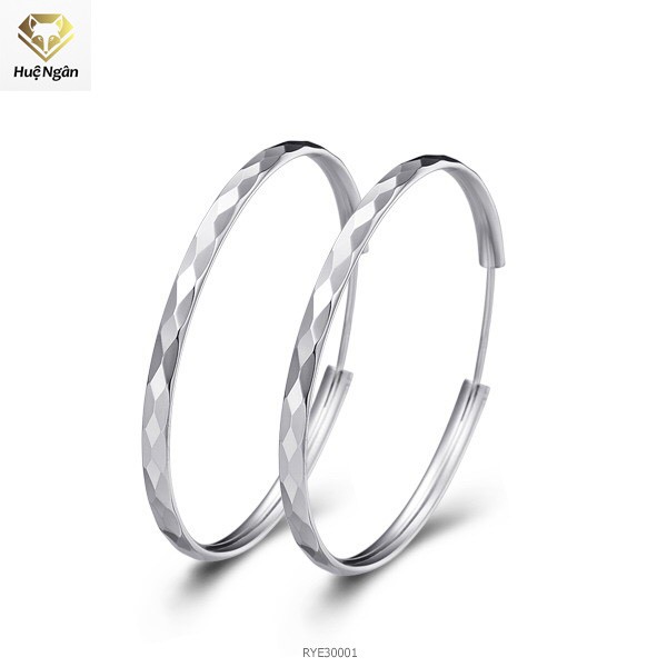 Ảnh Bông tai bạc Ý 925 Huệ Ngân - Vòng tròn cá tính RYE30001 1