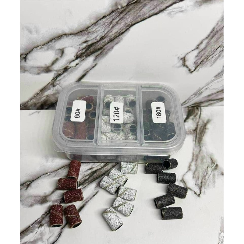 [Tặng cây đầu mài] Hộp đầu mài giấy nhám mix 3 size chuyên dụng cho dân làm móng