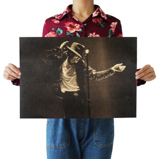 Poster Giấy Kraft Màu Vàng Và Trắng Dùng Để Trang Trí Quán Bar/Cafe/Michael Jackson