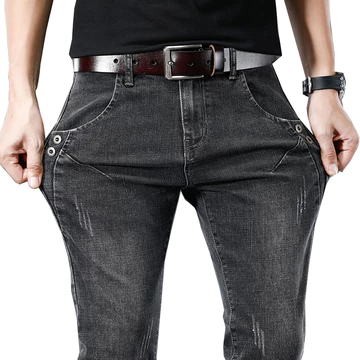 Quần Jean Màu Xám Co Giãn Slim fit Quần Denim Mỏng Hơn Nhìn Quần Nhật Bản Phiên Bản Hàn Quốc Quần Bé Trai Quần Skinny Quần Thường Ngày Dạo Phố Co Giãn Quần Thể Thao Quần Làm Việc Quần Skinny HJ