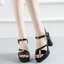 GIÀY SANDAL CAO GÓT QUAI CHÉO DA BÓNG ĐÍNH HẠT THỜI TRANG - CG111