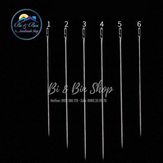 (157-084) Vỉ 6 Kim Khâu Tay Lỗ Kim Lớn Hở Bên Hông Dễ Dàng Xỏ Chỉ Nhiều Kích Cỡ Đa Năng