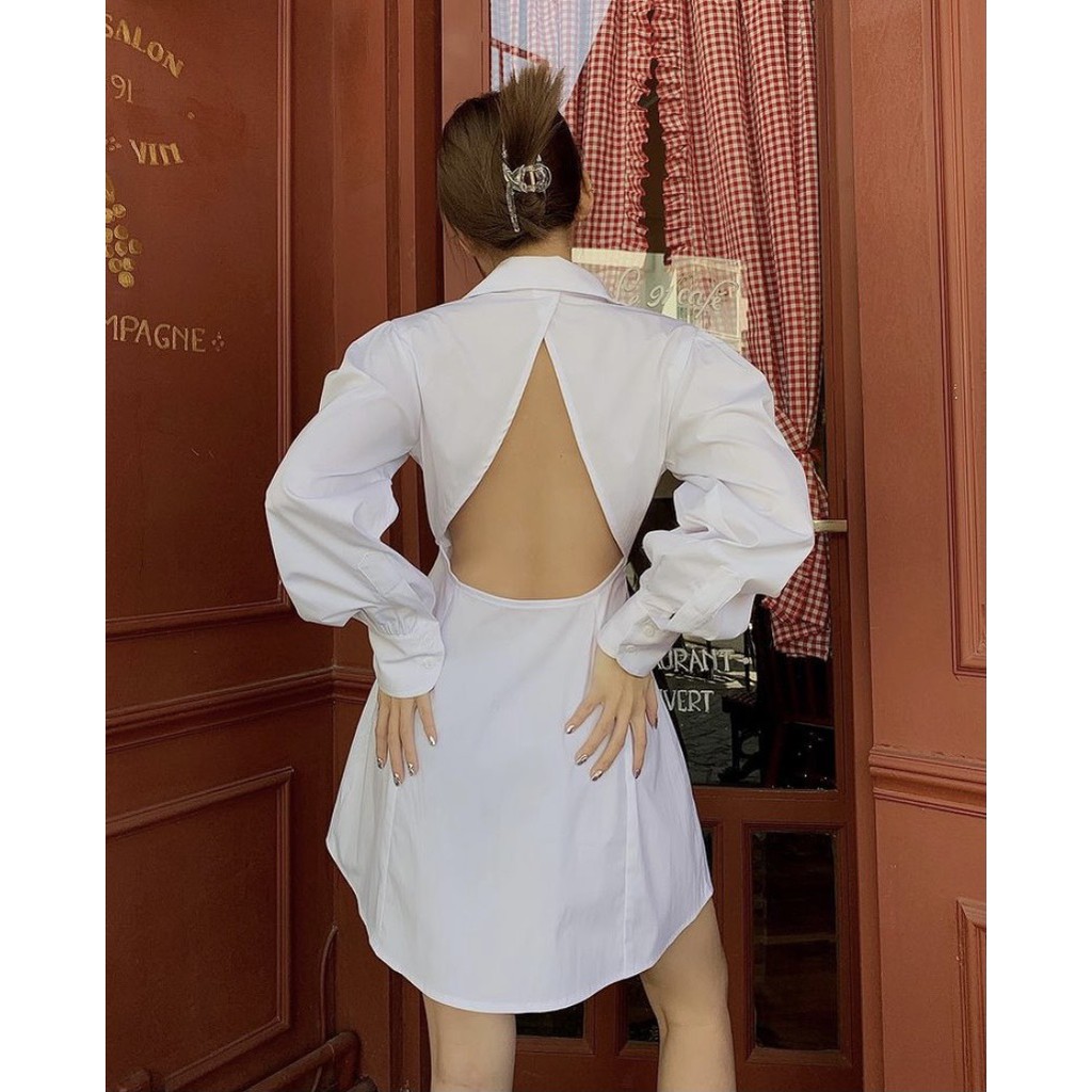 ĐẦM CỔ SOWMI CUTOUT LƯNG SANG CHẢNH 2 MÀU - CACTUS DRESS