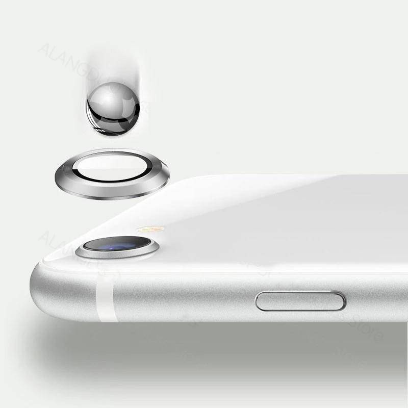Bảo Vệ Camera Cho iPhone SE 2022 2020 SE3 SE2 Full Cover Ống Kính Vòng Kim Loại + Kính Cho iPhone 7 8 Nắp Bảo Vệ Ống Kính