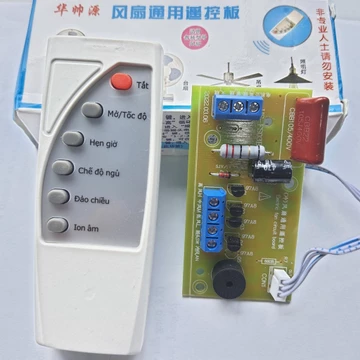 Bộ vỉ mạch quạt điều khiển từ xa cho quạt có kèm remote 2020 BẢN TIẾNG VIỆT 6 NÚT