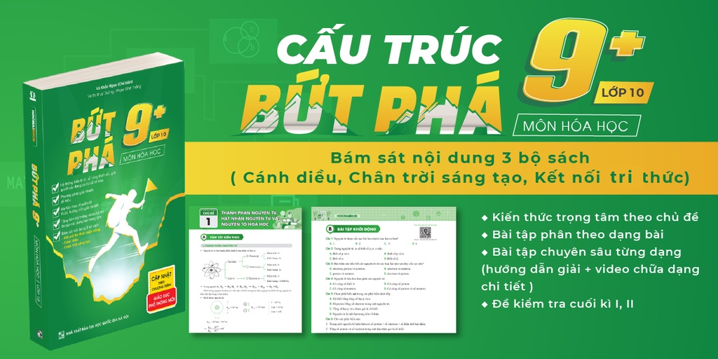 Mô tả Combo 3 sách Bứt phá 9+ lớp 10 - môn Toán, Lý, Hóa - 2k9 học giỏi chương trình mới - HOCMAI - 3