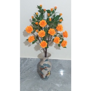 CÂY HOA HỒNG XOĂN THÂN CỔ 1M CAO CẤP-CÂY HOA GIẢ