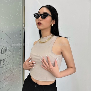 [ XẢ HÀNG ] THEKIM Áo ba lỗ trơn croptop , áo 3 lỗ sát nách viền bo nách cổ ôm body A123