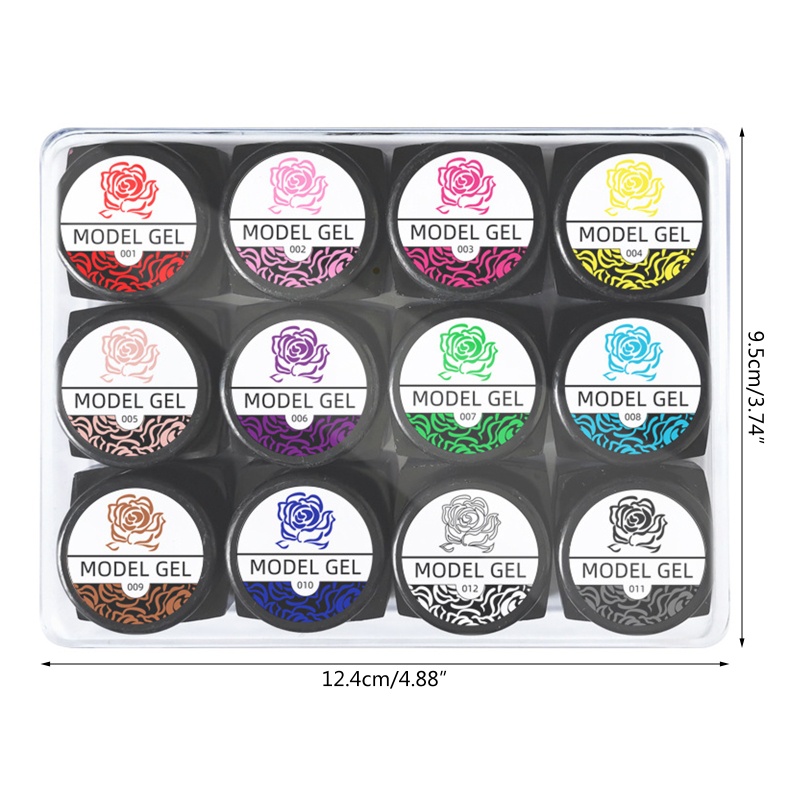 ⚝⚝Richh 12 Màu Bộ Móng Tay Khắc Gel Vẽ DIY Làm Móng Tay Hoa