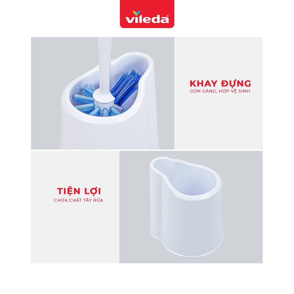 Ảnh Chổi cọ bồn cầu, toilet VILEDA Power Brush gồm khay đựng để pha nước tẩy rửa 4
