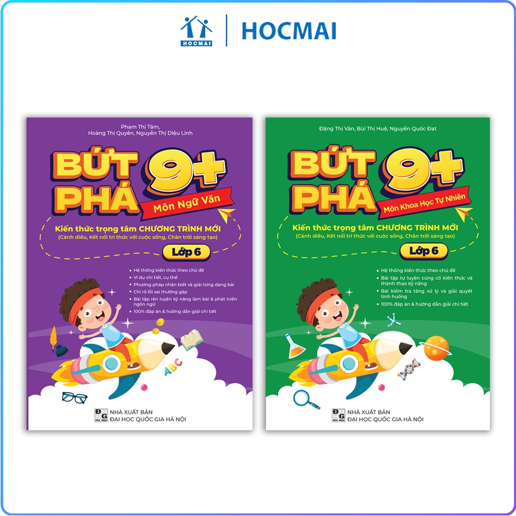 Ảnh Combo 2 cuốn sách Bứt phá 9+ lớp 6 (Theo chương trình SGK mới). Bí kíp giúp con đạt toàn điểm 9,10 trên lớp 4