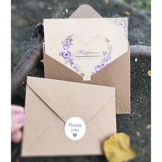 3 Thiệp cảm ơn, Thiệp Thank You, Thiệp Vintage (Bộ thiệp gồm 1 thiệp, 1 p.bì)